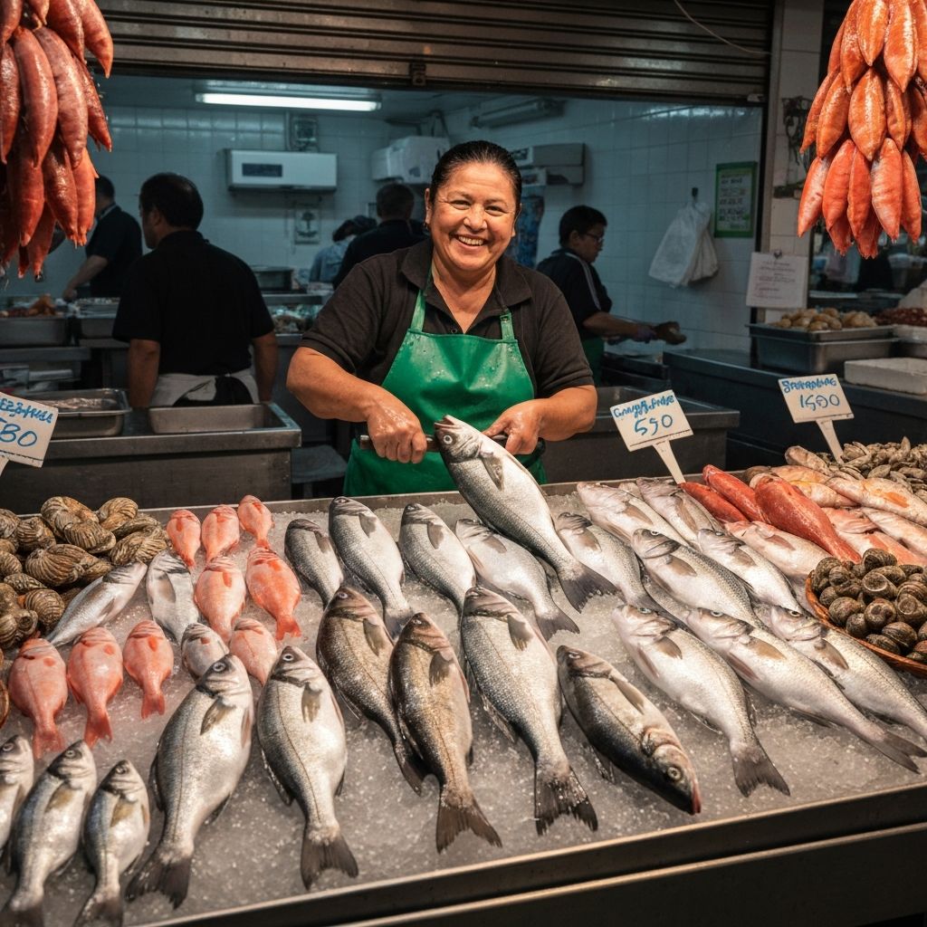 Premium seafood on ice